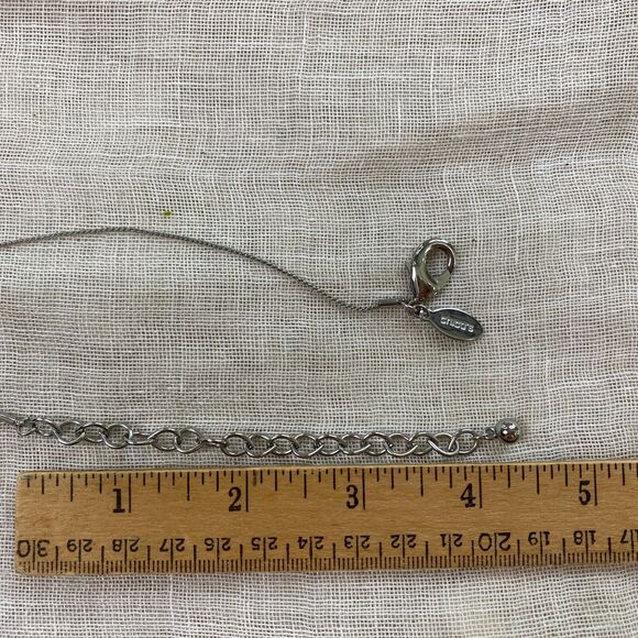 Chicos Statement Necklace Beaded Green Brown Silver Enameled Pendant Reversible - Picture 7 of 9